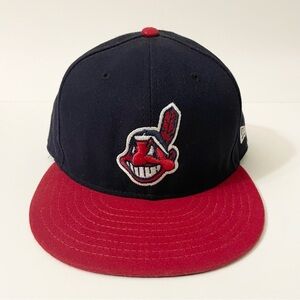 Cleveland Indians MLB On field 7 1/2 New Era 59Fifty Hat Baseball Cap